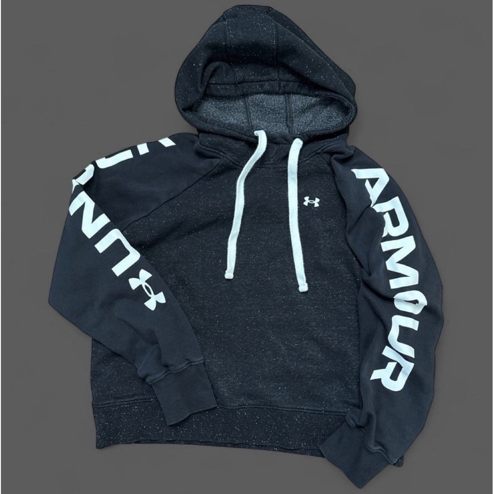 Under Armour Men's S Black/White streetwear Fleece Hoodie Loose Fit Graphic Logo